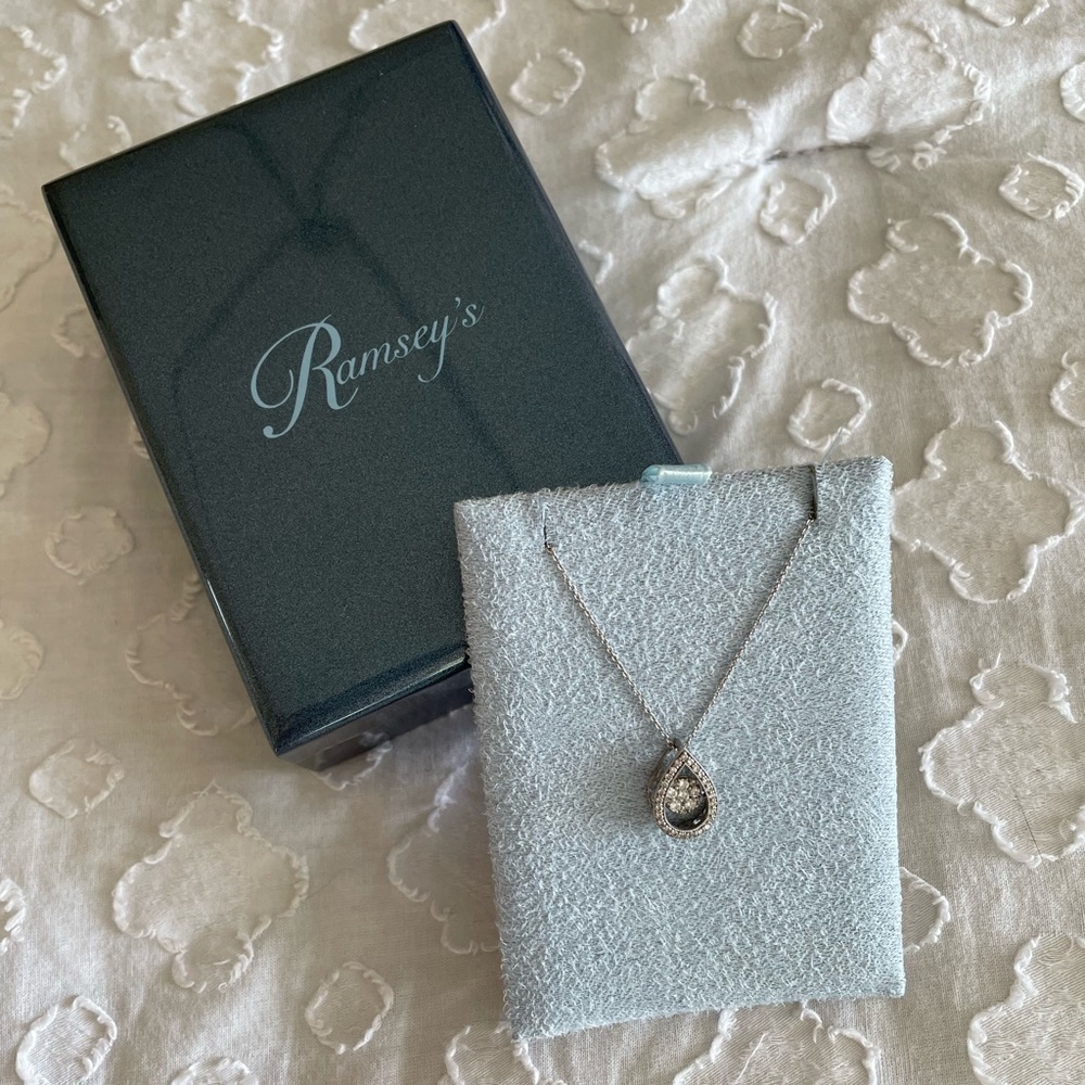 Beautiful “dancing diamond” teardrop necklace!
